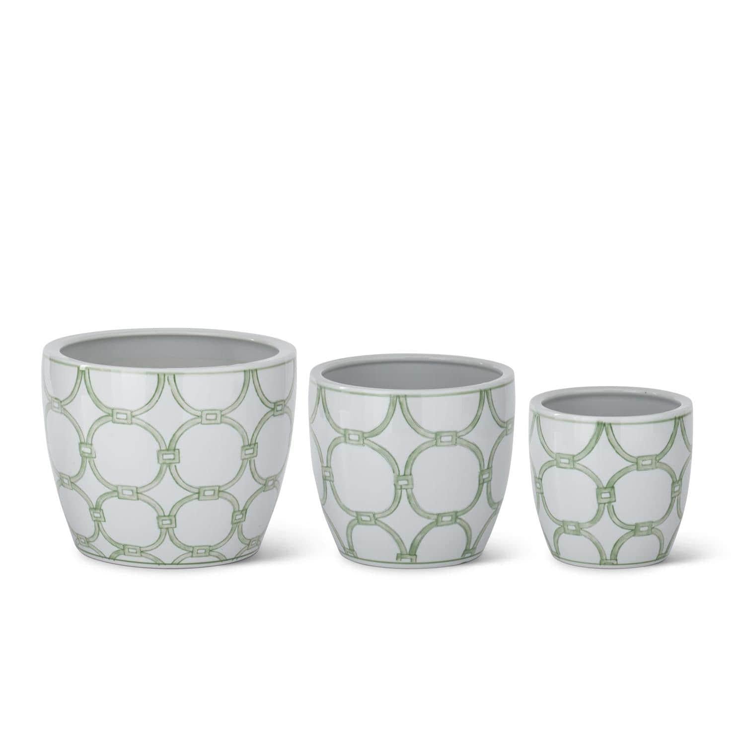Green & White Ceramic Containers